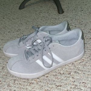 Grey Suede Adidas Grand Court Sneakers
